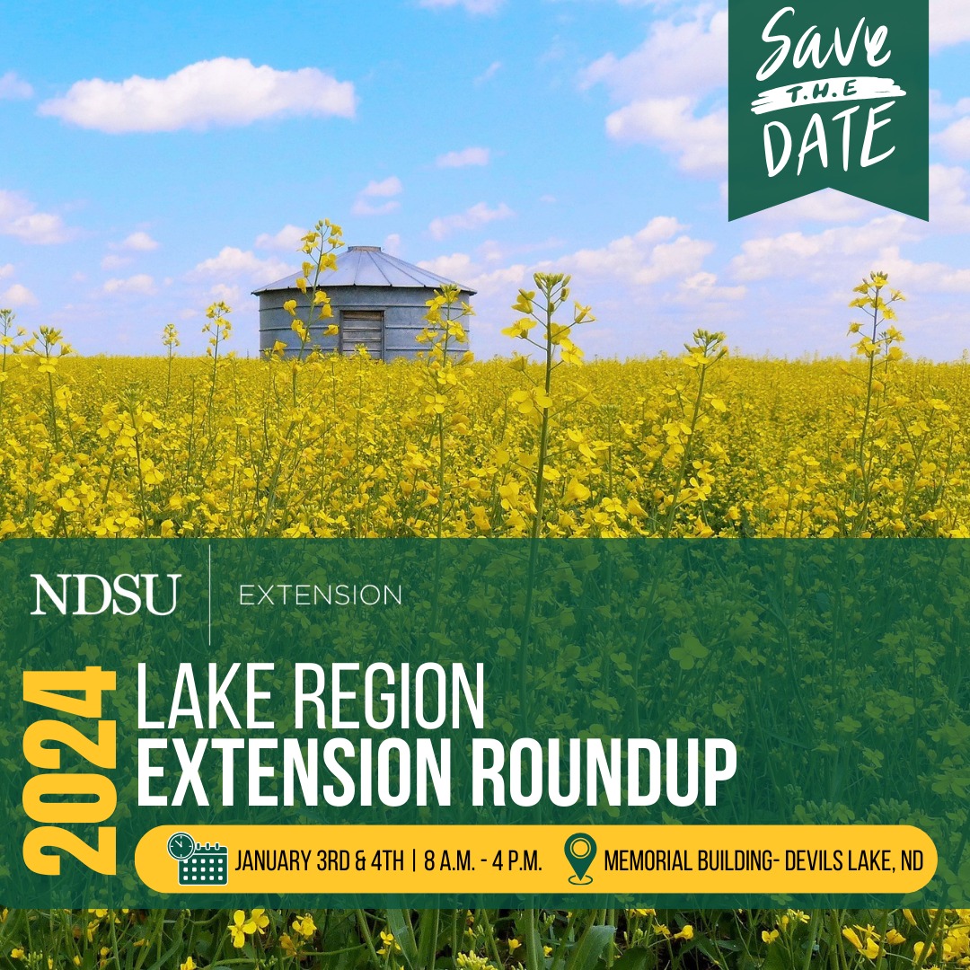 NDSUExtension's tweet photo. We're kicking off the new year in a big way! Join us for the Lake Region Extension Roundup in Devils Lake NEXT WEEK. 

Check out the daily schedule and exhibitors https://t.co/mLL8uW2JIb https://t.co/bHUhVmLx93