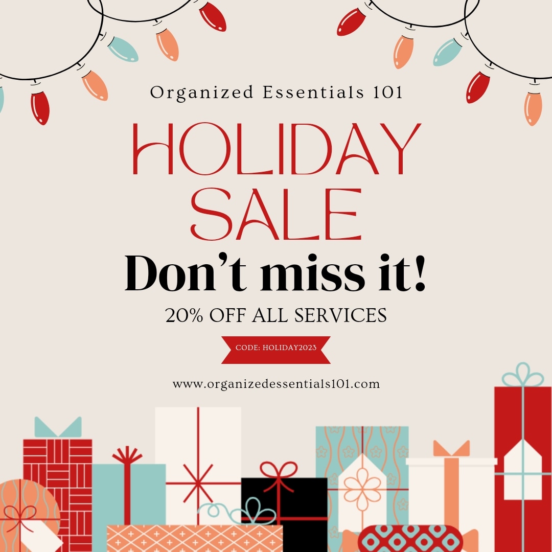 Holiday &amp; End of the Year Sale still happening.
*Gift Certificates for any occasion
*20 % Off on all services
* Services may be scheduled before March to apply discount
* Post Holiday Decor Organizing
* Real Tree Removals