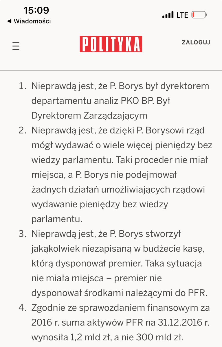 PawelBorys_'s tweet photo. Dziękuję @Polityka_pl za profesjonalne podejście i szerokie sprostowanie niestety nierzetelnego artykułu o mnie i @Grupa_PFR autorstwa Joanny Solskiej. Polski Fundusz Rozwoju to sprawna i transparentna instytucja, którą tworzy profesjonalny zespół ludzi z poczuciem misji. Jestem przekonany, że zbudowaliśmy silną markę, skutecznie realizując ważne dla 🇵🇱 gospodarki programy. Niestety PFR stał się obiektem ataków naruszających dobre imię naszego zespołu w ostatnich miesiącach. Pojawiło się w przestrzeni publicznej sporo nieprawdziwych informacji, z których część to zwykły czarny PR. Są teraz prostowane. Szczęśliwie nie było ich aż tak dużo i mam nadzieję, że nie będą kontynuowane. W każdym razie nie polecamy się😉