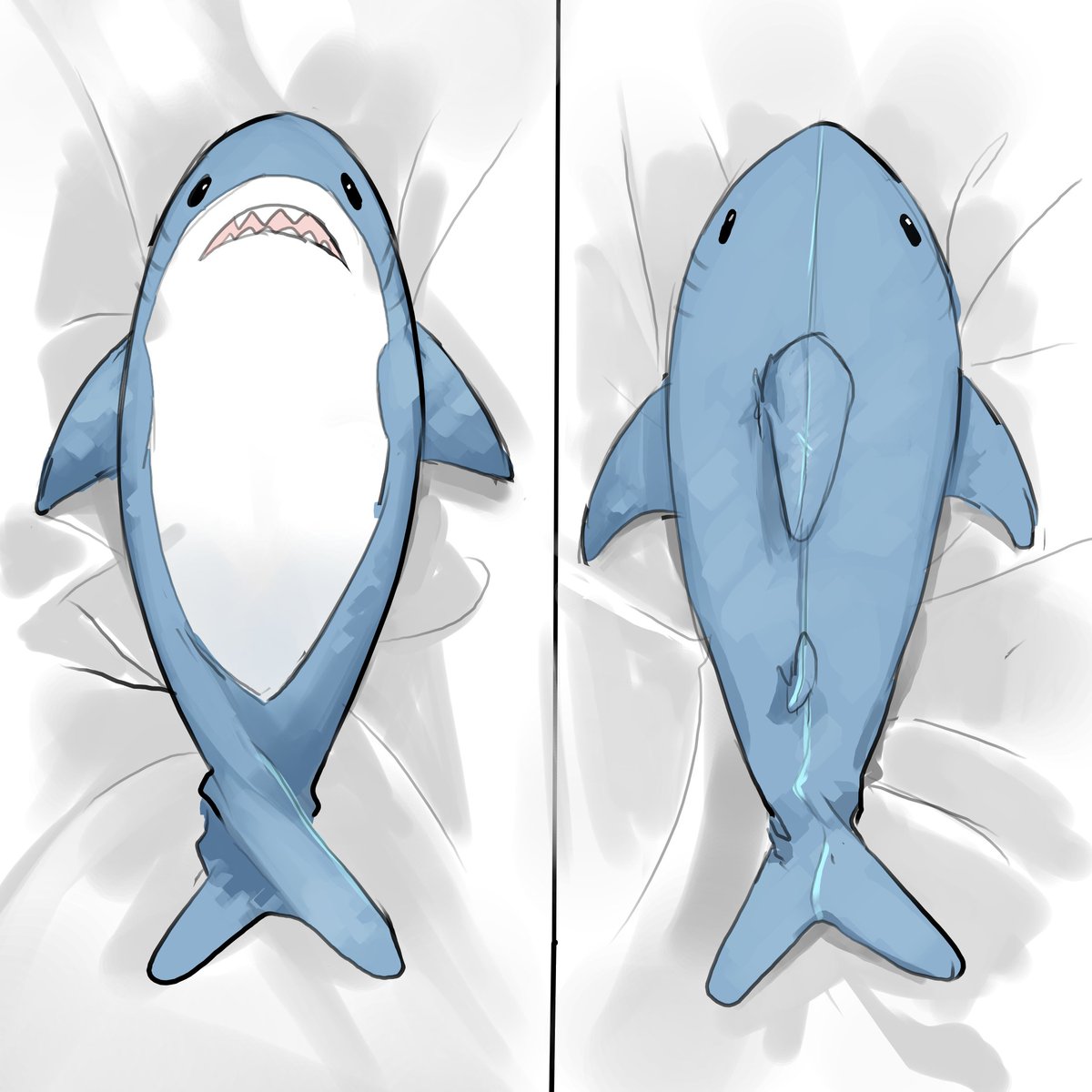 a blahaj body pillow