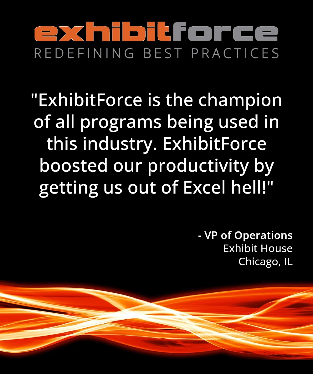 Boost your exhibit house's efficiency by eliminating wasteful multiple-data entry into Excel, just like we have for this VP of operations. Read the rest of their story at hubs.la/Q02cB5FC0.

#tradeshows
#exhibitforce
#eventmarketing