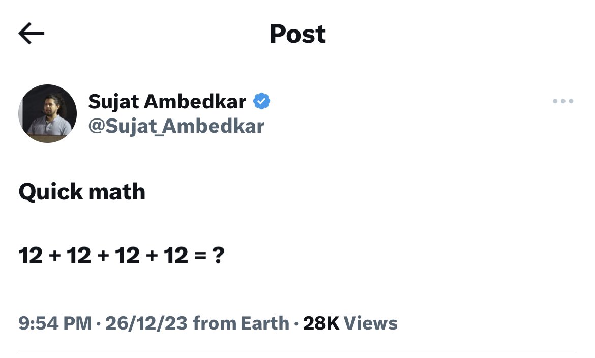 PrinceShamkule's tweet photo. अश्या कश्या देत नाही घेतल्या शिवाय सत्ता नाही ..
12 + 12 + 12 + 12 = है मंजुर .
#OnlyVBA #VBAForIndia 🇮🇳 https://t.co/WG2Aa7vIP4