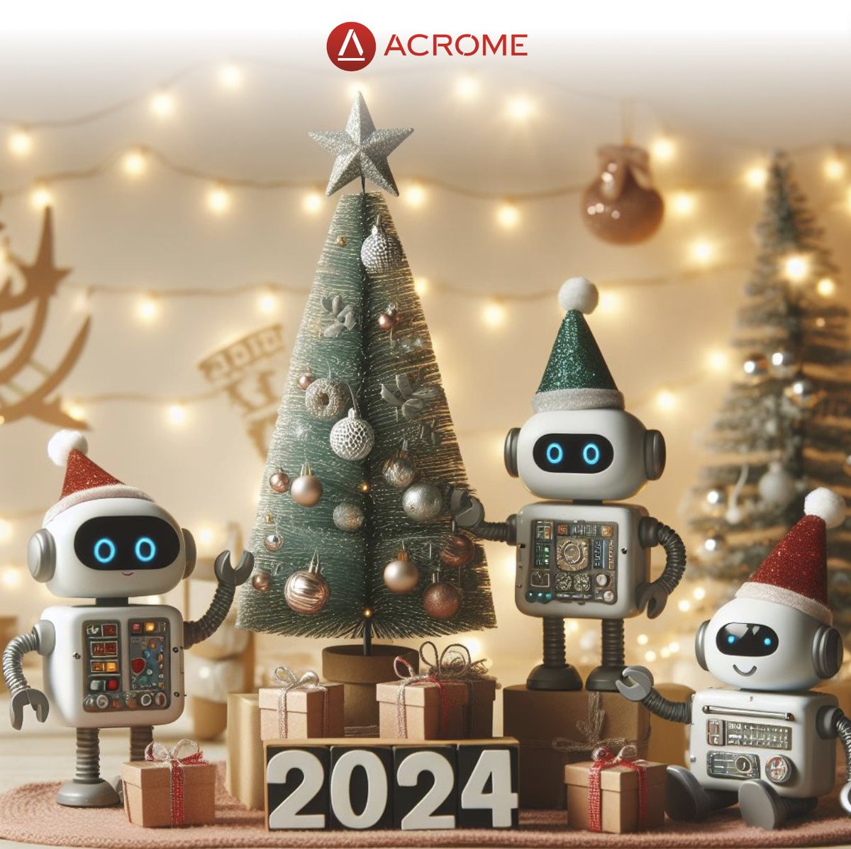 Here's to another year of breakthroughs, bonding, and brilliant robotic moments. 

Happy New Year from all of us at Acrome Robotics – may your 2024 be as bright and promising as the gleaming lights on a circuit board! 🎉🤖

#NewYear #robotics