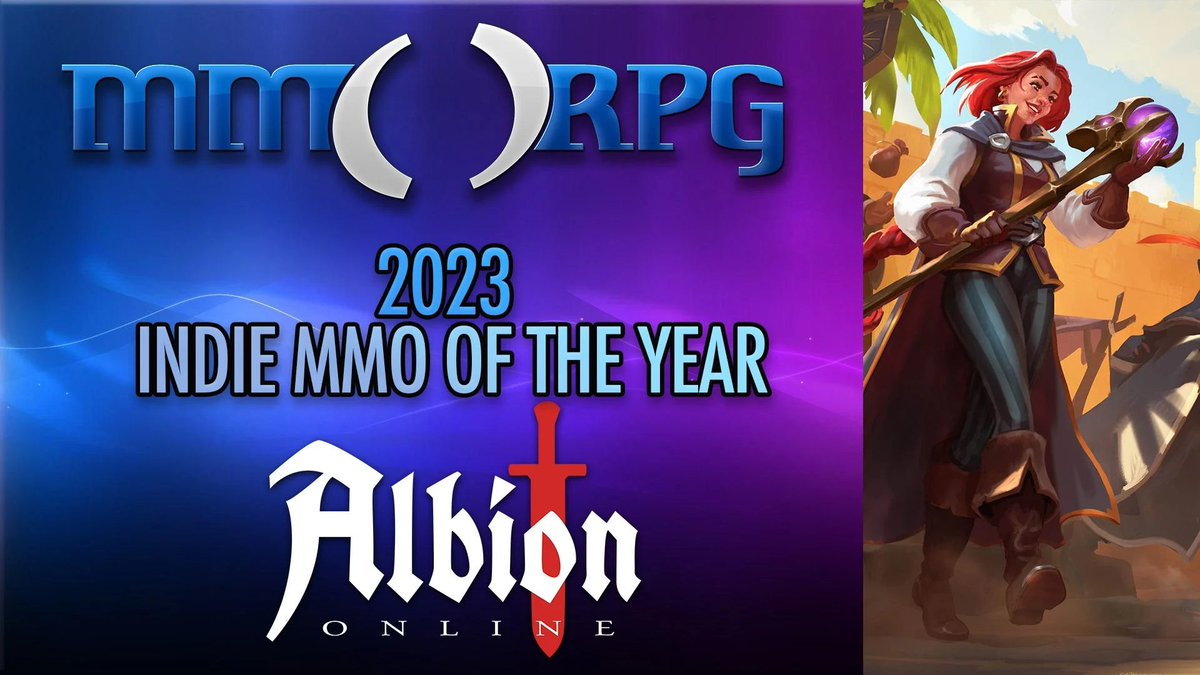albiononline's tweet photo. Another award!🏆 
Albion Online has been named "Indie MMO of the Year" by @MMORPGcom! 🎉  
Sharing the spotlight with the biggest names in gaming is a huge honor.
Big cheers to our community! You are the soul of Albion Online, and the award is yours! 💖
#AlbionOnline #Award https://t.co/jCddJBeyLn