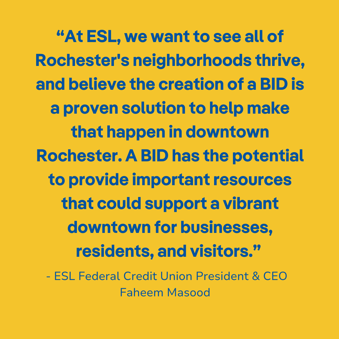 DowntownRoc's tweet photo. Thank you, Faheem Masood and @ESLFCU for supporting the BID and downtown Rochester! https://t.co/GA2VI0KCgV https://t.co/zUM1cuBzF5