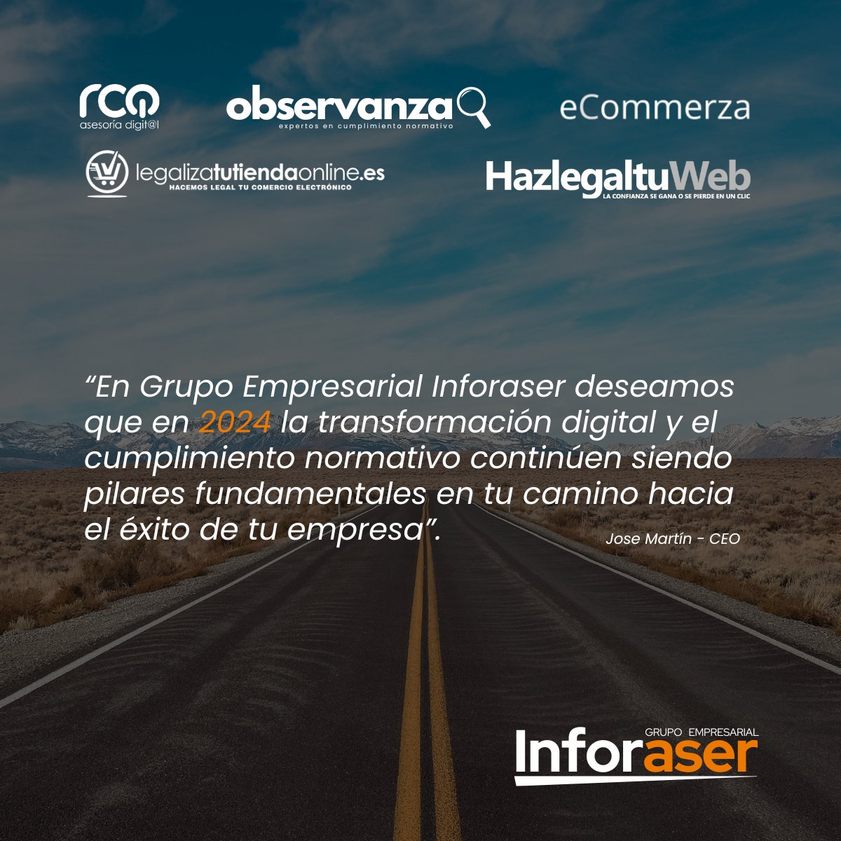 observanza's tweet image. Desde @observanza deseamos un feliz y próspero año nuevo🎇a nuestros empleados, clientes y colaboradores, repleto de salud y de muchos éxitos personales y profesionales. Muchas gracias por vuestra confianza. ¡Vamos juntos a por el 2024! 💪