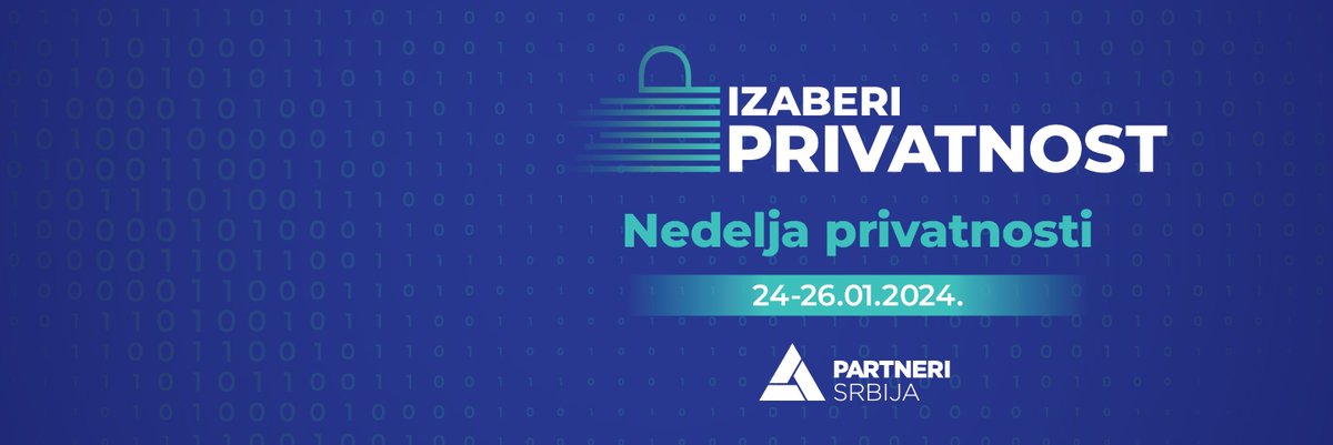 PartneriSrbija's tweet photo. 🥁🥁🥁Nedelja privatnosti 2024!

Draga zajednico, i ove godine pozivamo vas da rezervišete datume i budete deo Nedelje privatnosti koju organizujemo od 24.01. do 26.01.
Za više informacija o panelima i učesnicima pratite naš sajt.

Vidimo se. :)

#izaberiprivatnost
#chooseprivacy https://t.co/o7PntqRPBL