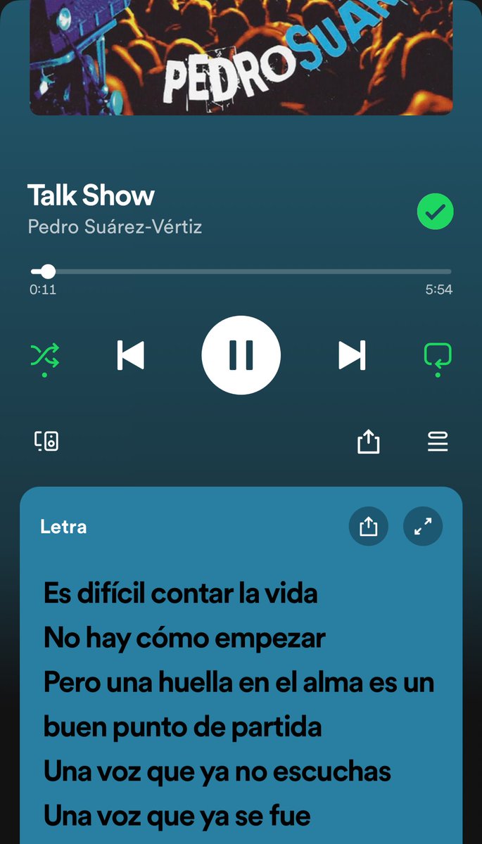 lucidezoe's tweet photo. En honor a Pedro Suarez Vertiz quiero enfatizar que esta canción literalmente me cambió la vida es un TEMARDO que te toca el alma https://t.co/evkJZS2dms
