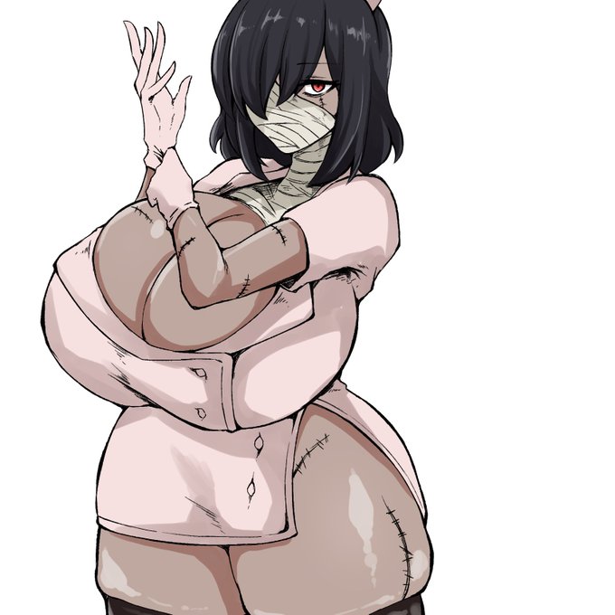 skeb過去にちょっとだけ出てきた看護師型妖魔のリメイク立ち絵+α 