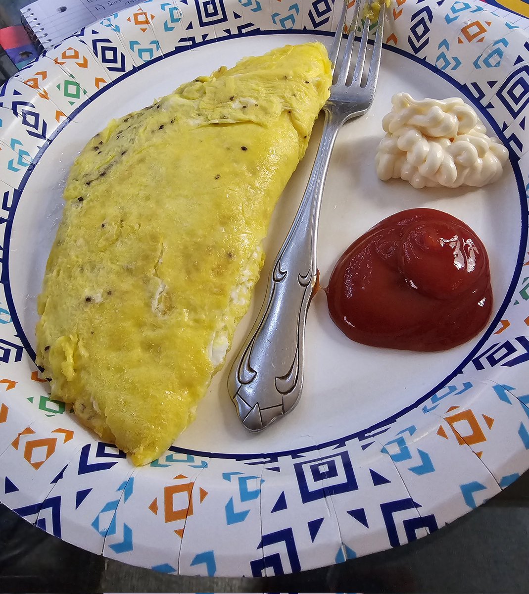 EightiesEcho's tweet photo. The perfect breakfast combo: eggs with a side of mayo and ketchup! 🍳😋
These two condiments elevate my eggs to a whole new level of deliciousness!?
Ya'll like mixing mayonnaise & ketchup?
Probably just me...😂😂
#breakfastofchampions #eggcellent #mayoketchup #mayochup #omlette