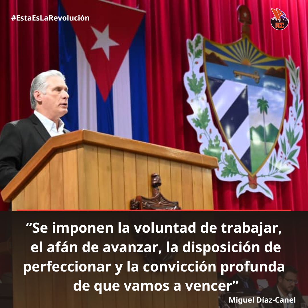 Asamblea Nacional Cuba (@asambleacuba) on Twitter photo "¡(...) se imponen la voluntad de trabajar, el afán de avanzar, la disposición de perfeccionar y la convicción profunda de que vamos a vencer!"
✅Con esa certeza expresada por el Presidente <a href="/DiazCanelB/">Miguel Díaz-Canel Bermúdez</a>, #Cuba🇨🇺 celebra el Aniversario 65 de la Revolución
#EstaEsLaRevolución "¡(...) se imponen la voluntad de trabajar, el afán de avanzar, la disposición de perfeccionar y la convicción profunda de que vamos a vencer!"
✅Con esa certeza expresada por el Presidente <a href="/DiazCanelB/">Miguel Díaz-Canel Bermúdez</a>, #Cuba🇨🇺 celebra el Aniversario 65 de la Revolución
#EstaEsLaRevolución
