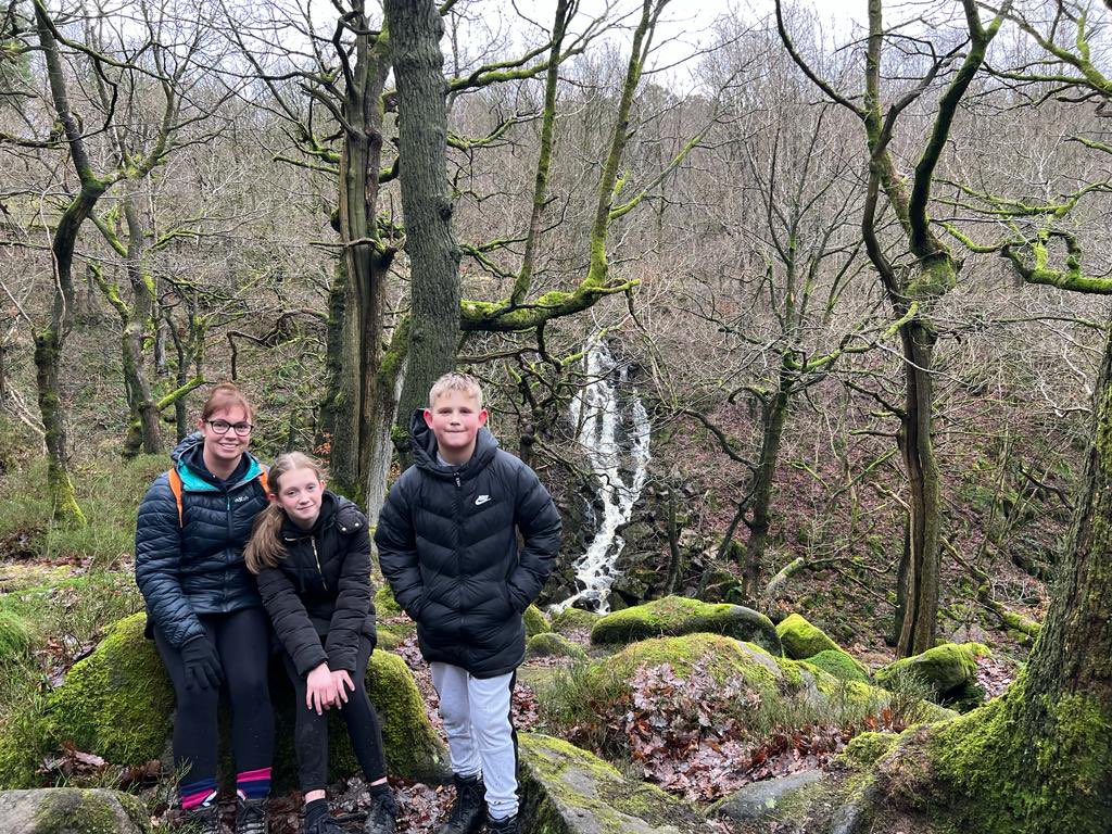 So lucky to have this on our doorstep! A muddy but fun ramble around Padley Gorge, pit stop at Grindleford cafe, then scramble back up to Longshaw, blowing the cobwebs away. And Sam telling us all about rivers from his school trip there almost a year ago!