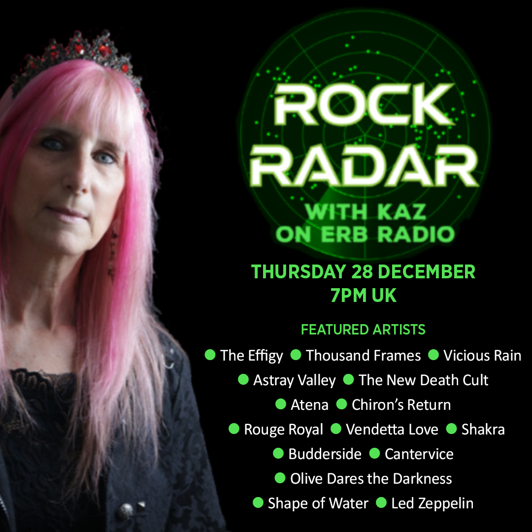 Kaz Ay is back with the final #RockRadar of 2023 at 7pm tonight. This week she has tracks from @theeffigymusic | @ThousandFrames | @viciousrainband | @thenewdeathcult | @chironsreturn | @rogueroyalmusic | @vendettalove_ | @ShakraBand | @BUDDERSIDE | @CANTERVICE...