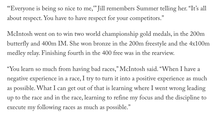 For @TheAthletic, I profiled Canadian swimming sensation Summer McIntosh. At just 17, McIntosh is setting world records and looks poised to be a major star at next summer's Paris Olympics. My story: theathletic.com/5160346/2023/1… #Paris2024 | #Olympics