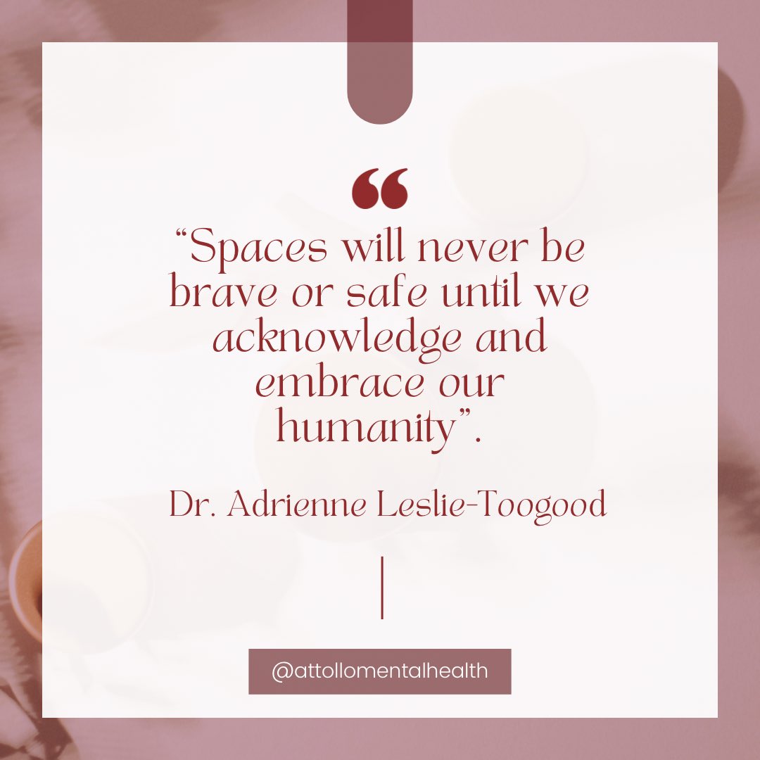 “Spaces will never be brave or safe until we acknowledge and embrace our humanity”. Dr. Adrienne Leslie-Toogood

#mentalhealth #mentalhealthawareness #sport #sportperformance #mentaltoughness #mentaltraining #sportperformancetraining #performancecoaching #counselling #psychology