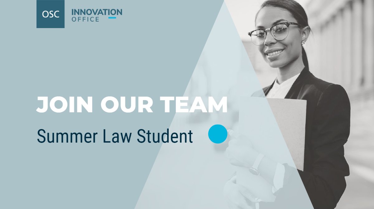 OSC_innovation's tweet image. Have you applied to join our team this summer yet?   

If you’re a law student interested in the intersection between technology and regulation, this is an opportunity you won’t want to miss.   

Apply by Friday, December 29 (that’s tomorrow!): osc.wd3.myworkdayjobs.com/en-US/OSCCaree…