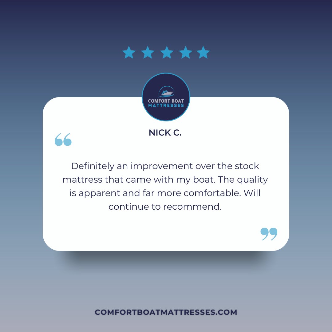 ComfortBoat's tweet photo. ⚓️ Drop anchor and let us know how our boat mattresses have transformed your boating experience. Your reviews keep us sailing towards excellence! ⛵️ #DropAnchor #CustomerOpinions https://t.co/hTXBsRcyfv
