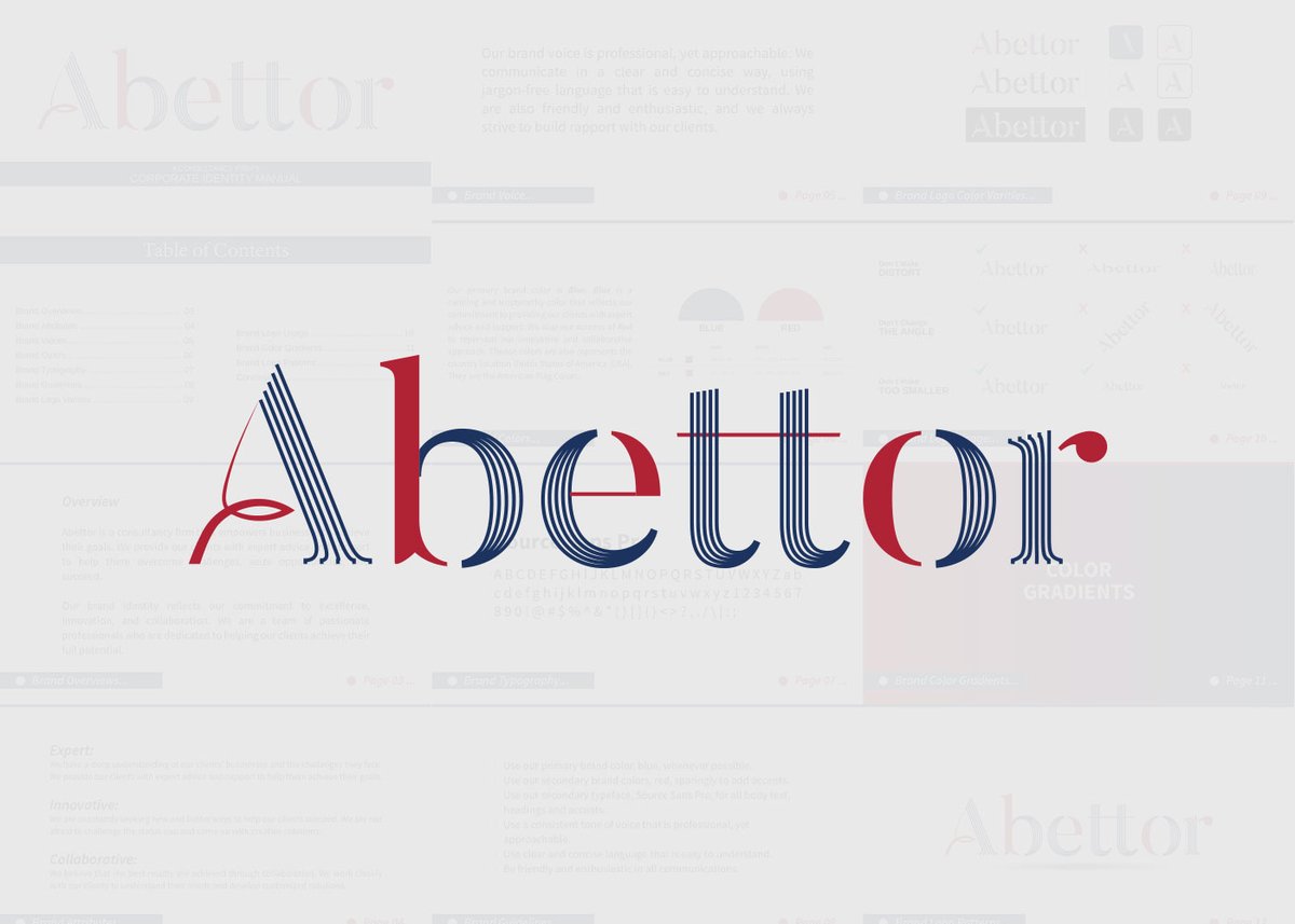 rizwandesignkit's tweet photo. Abettor | Brand Identity Manual | Halal Dizworld

Designed By: Rizwan Ahmed;
Professional Social Media Kit Designer

Copyright @ Halal Dizworld | All Rights Reserved

Visit The Website To Watch All Portfolio Designs:
👉 https://t.co/CC7sohRXir https://t.co/JH6um0nGln