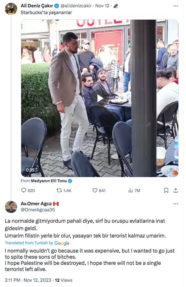 AIPAction's tweet photo. "I hope there won’t be a living organism left at that Shithole!"

"I wish all Palestine supporters erased from this earth"

"I hope Palestine will be destroyed"

@OmerAgcaa35 feels comfortable supporting genocide. How do customers of @WalmartCanada feel interacting with him? https://t.co/mRcU48abcu