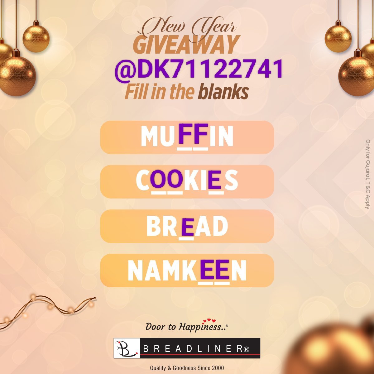 DKadiyaa's tweet image. Muffin
Cookies
Bread
Namkeen
#NewYear
#BreadlinerDoorToHappiness #Breadliner #contest #contesttime #contestindia #giveawayindia 
@Breadliner1