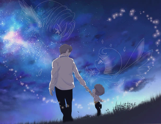 独りじゃないよ𓂋⟢˖⊹ ࣪  星たちは これからもずっと、優しく輝く月を見守り続けるから ✧·˚⌖. ꙳   #絵本GIFT #羽生結弦さんを応援します