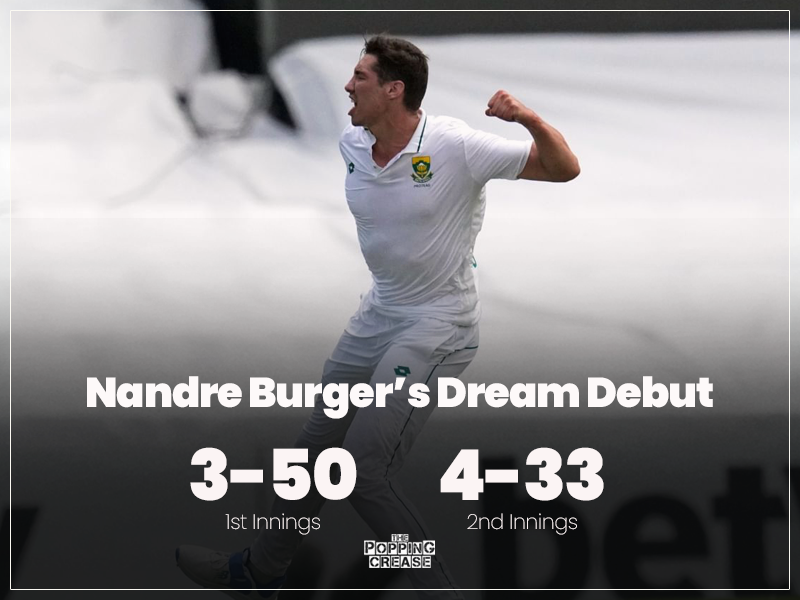 Nandre Burger can feel proud of what he achieved in his debut Test, one that he'll remember for a long time! 

#BoxingDayTest #SAvIND