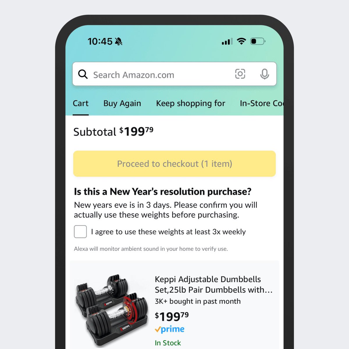 Amazon confirms you’re not making purchases based on resolutions you have no intention of keeping