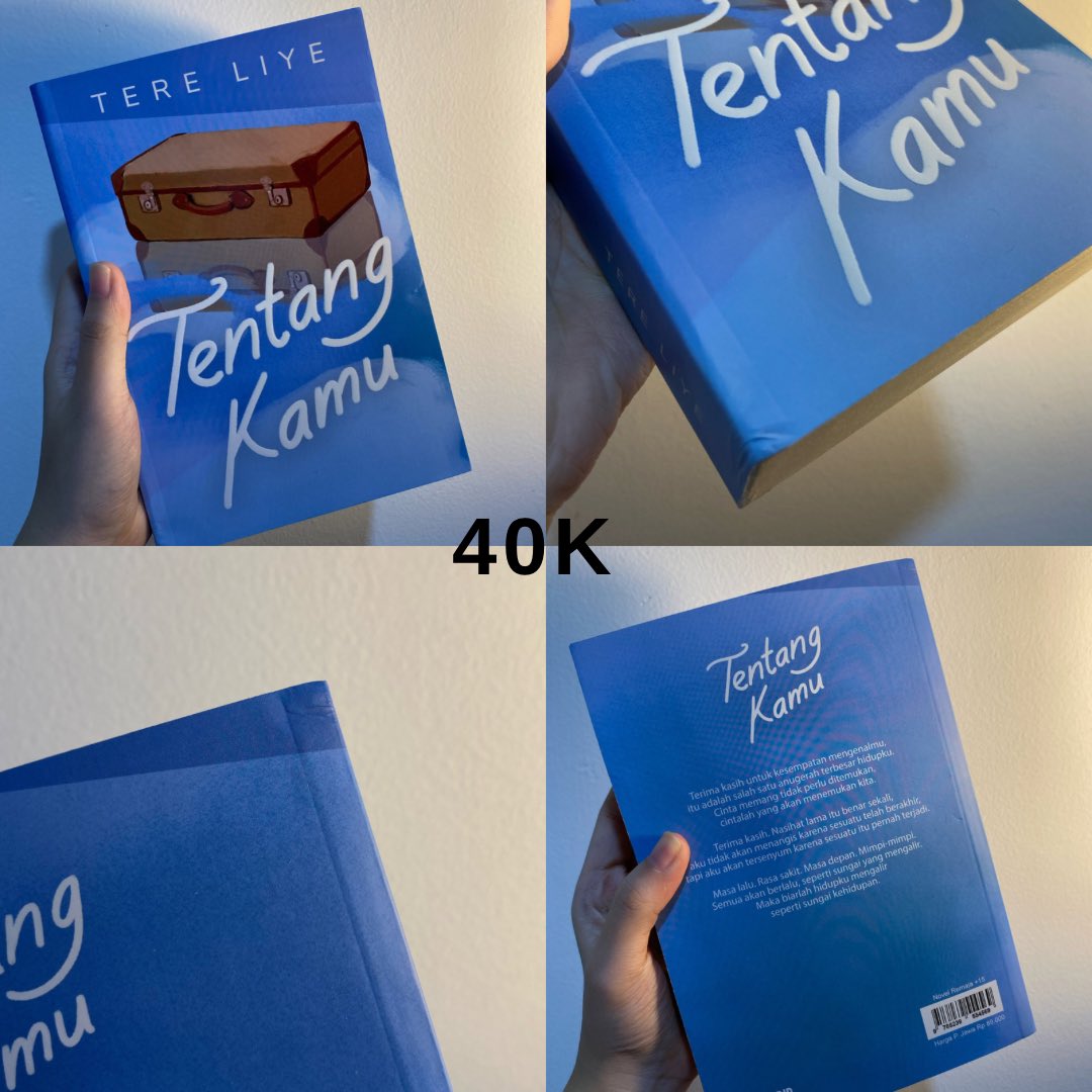 nochanismile's tweet photo. wts novel preloved :
— tentang kamu by tere liye : 40k
— hujan by tere liye : 40k
— as long as the lemon trees grow ny zoulfa katouh : 60k
— funiculi funicula by toshikazu kawaguchi : 40k

✨ ori
✨ bookmark
✨ freeong by shopee https://t.co/TIpZG1xUkr