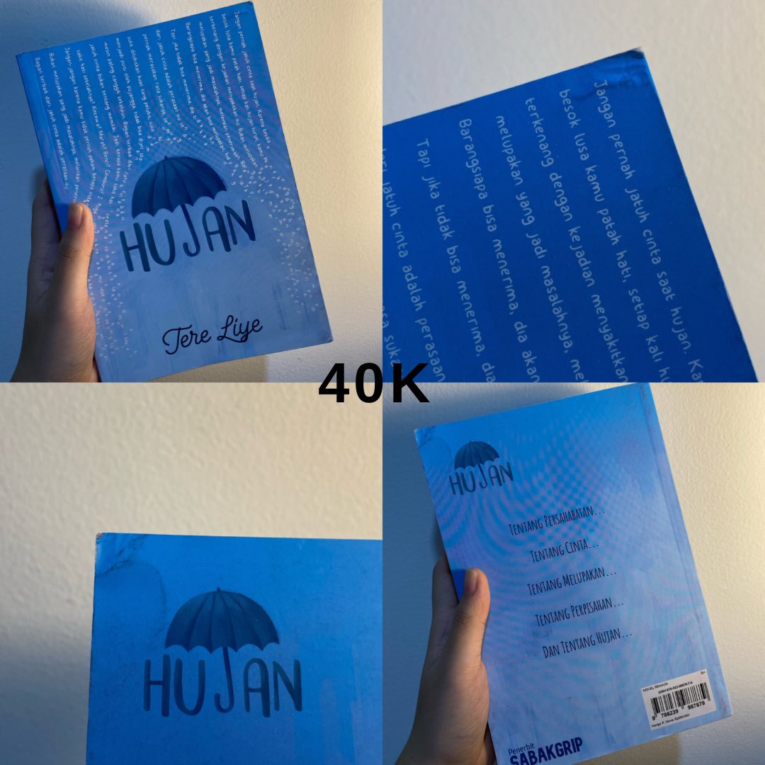 nochanismile's tweet photo. wts novel preloved :
— tentang kamu by tere liye : 40k
— hujan by tere liye : 40k
— as long as the lemon trees grow ny zoulfa katouh : 60k
— funiculi funicula by toshikazu kawaguchi : 40k

✨ ori
✨ bookmark
✨ freeong by shopee https://t.co/TIpZG1xUkr