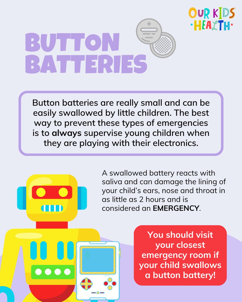 Our_KidsHealth's tweet image. Tiny yet treacherous: Button battery safety is a big deal! 

Lock them up, keep them away, and protect your loved ones from these silent hazards. 🚨

🔗Learn more: cps.ca/en/blog-blogue…

@CanPaedSociety @ChildHealthCan

#ChildSafetyFirst #ButtonBatteryAwareness…