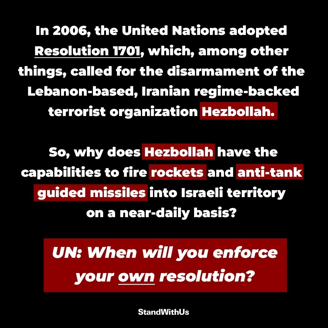 StandWithUs's tweet photo. ‼️ @UN: Do your job. https://t.co/uhKuzjBRnJ