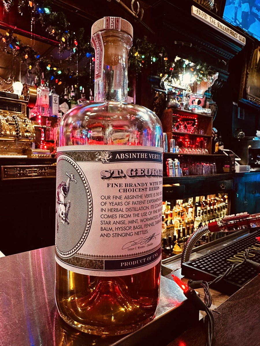 MarkTwainSaloon's tweet photo. From The Millionaires Club! 🥂 "St. George #AbsintheVerte wasn’t just the first legal #American #absinthe, it still sets the standard." - @stgeorgespirits
#MadeInUSA #masterdistillers #StGeorgeSpirits https://t.co/zVzEw9kFTq