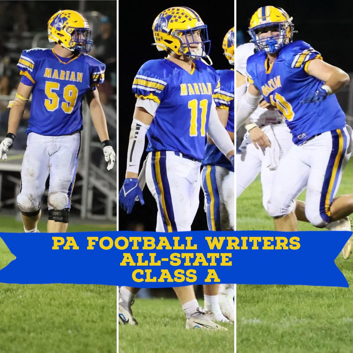 ALL-STATE!

Congrats to James Rodino, Jesse Rodino, and Michael Gelatko who were all selected as Class A All-State today by the PA Football Writers Association!

James Rodino - Defensive Line
Jesse Rodino - Linebacker
Michael Gelatko - Tight End

#GoBigBlue
