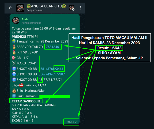 ULAR_JITU's tweet photo. SAHHH JP PAUS POLTAR 432D.2D SHOOT LURUSS JOSSSS,LANJUT GASSPOL DI PASARAN SELANJUTNYAA!!
untuk info prediksi selanjutnya langsung saja hubungi
Whatsapp :📱 082139477396 https://t.co/wNUphUnIs3