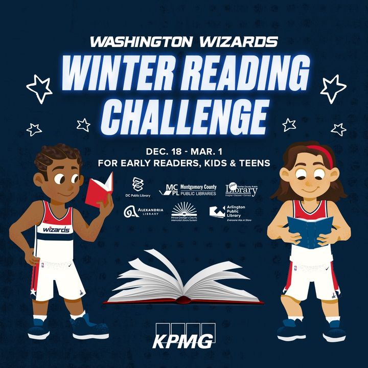 DC Public Library (@dcpl) on Twitter photo This winter, the DC Public Library, and <a href="/WashWizards/">Washington Wizards</a> invite your family to stay active and engaged with Winter Challenge! From Dec. 18 - Mar. 1, children and teens (Ages 5-19) can sign up and earn badges!
Sign up today: bit.ly/46Gdvdm This winter, the DC Public Library, and <a href="/WashWizards/">Washington Wizards</a> invite your family to stay active and engaged with Winter Challenge! From Dec. 18 - Mar. 1, children and teens (Ages 5-19) can sign up and earn badges!
Sign up today: bit.ly/46Gdvdm