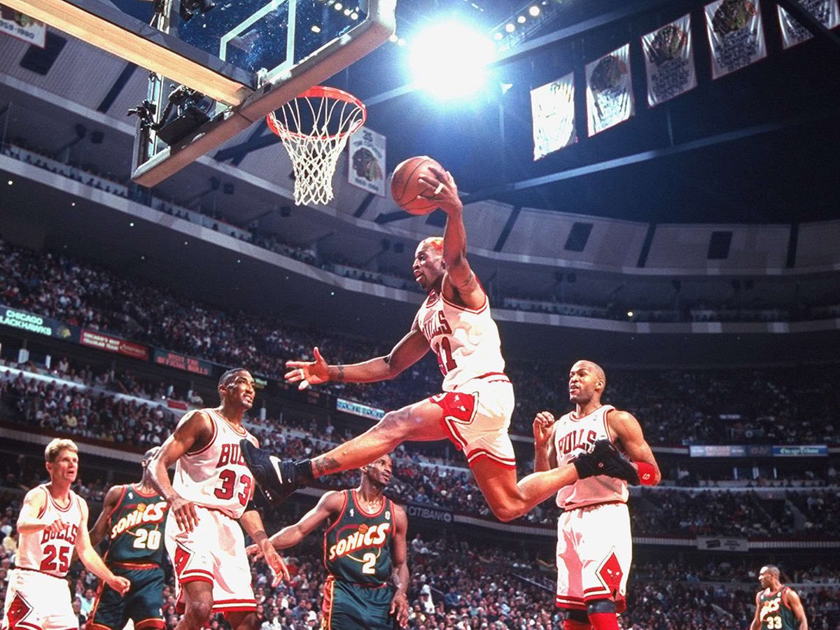 GotEm_Coach's tweet image. Dennis Rodman was so good at rebounding, he’d just make it look cool for no reason.  Endless motor.  Motor of all motors.