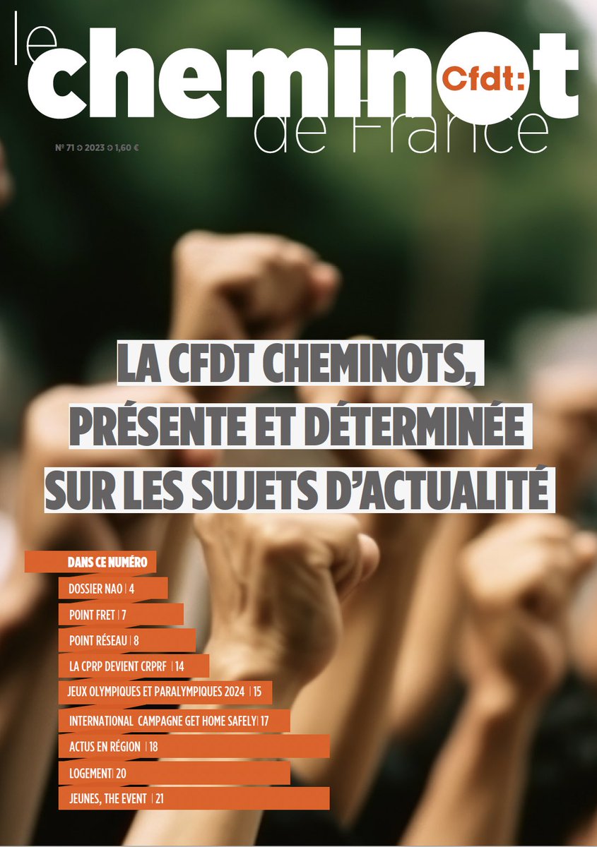 CHEMINOT DE FRANCE || Nouveau numéro || La CFDT Cheminots, présente et déterminée sur les sujets d’actualité.

🔗 tinyurl.com/mwserzef