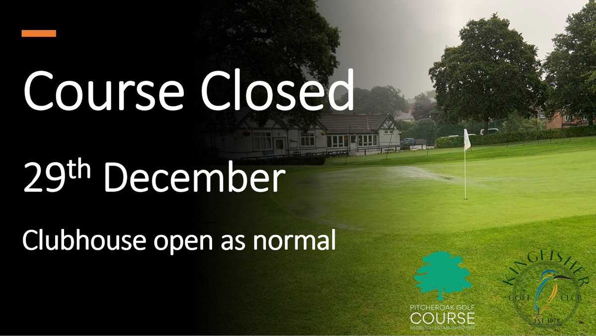 ClubRedditch's tweet photo. @pitcheroak  closed for golf tomorrow, club house open as normal #needaboat #wintergolf https://t.co/Y9hYNz8Qpg