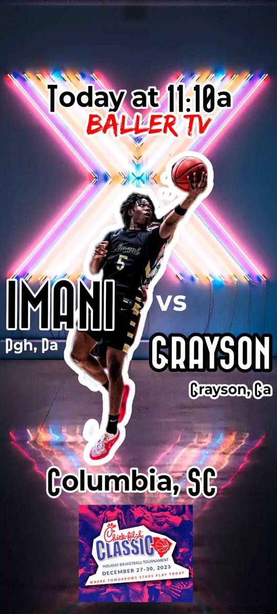 CoachKudd's tweet photo. 🚨Game Day🚨
🏀 Chick Fil A Classic
🆚️ #3 Grayson (GA)
⏰ 11:00pm
🗺 River Bluff HS, South Carolina
💻 https://t.co/DTy5WuHyBO
#SaintsWO
#ImaniPride⚜️
#WearetheStandard https://t.co/2hVdFYWF2m
