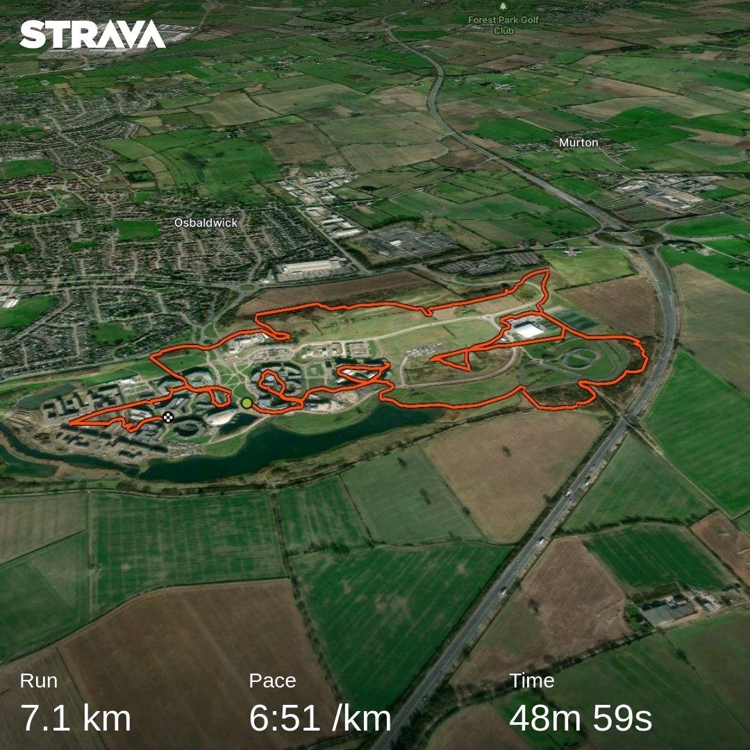 Feeling much better after a bit of Urban Orienteering up at York University. Now back to cold turkey and ham. strava.app.link/YHOgtxJUTFb