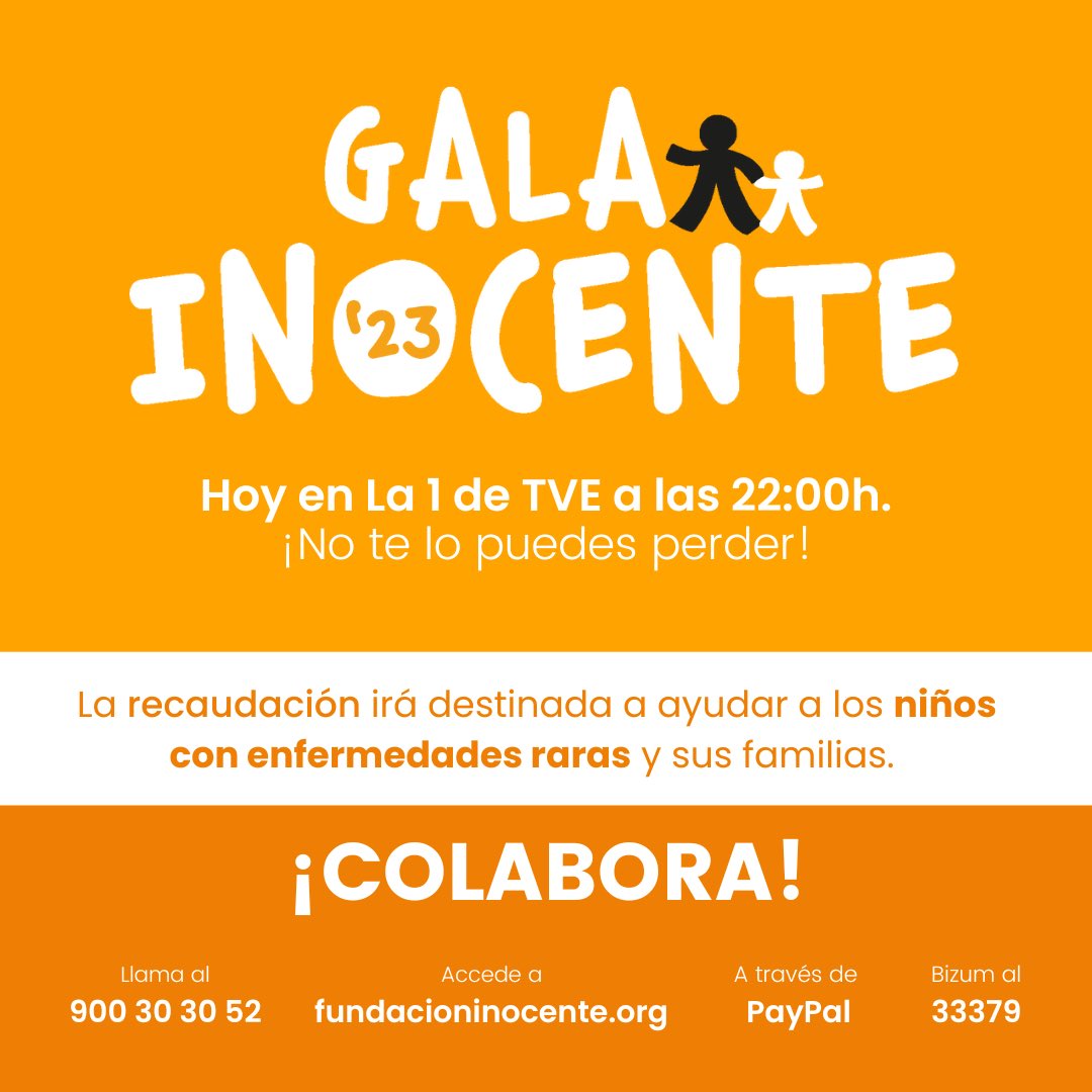 fundinocente's tweet photo. 🚀 ¡ESTO ESTÁ A PUNTO DE EMPEZAR!

Cómo puedes donar:

📞 Llamando al teléfono GRATUITO 900 30 30 52

🔗 A través de nuestra web https://t.co/t5UjL4ay9e

📲 Bizum al 33379

👉🏼 PayPal

¡VAMOS A POR ELLO! 💪🏼

#GalalnocenteRTVE #enfermedadesraras https://t.co/9PBkuuJNeP