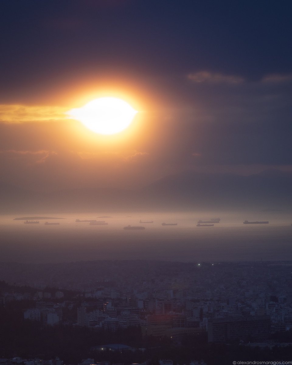 Athens coast sunset.