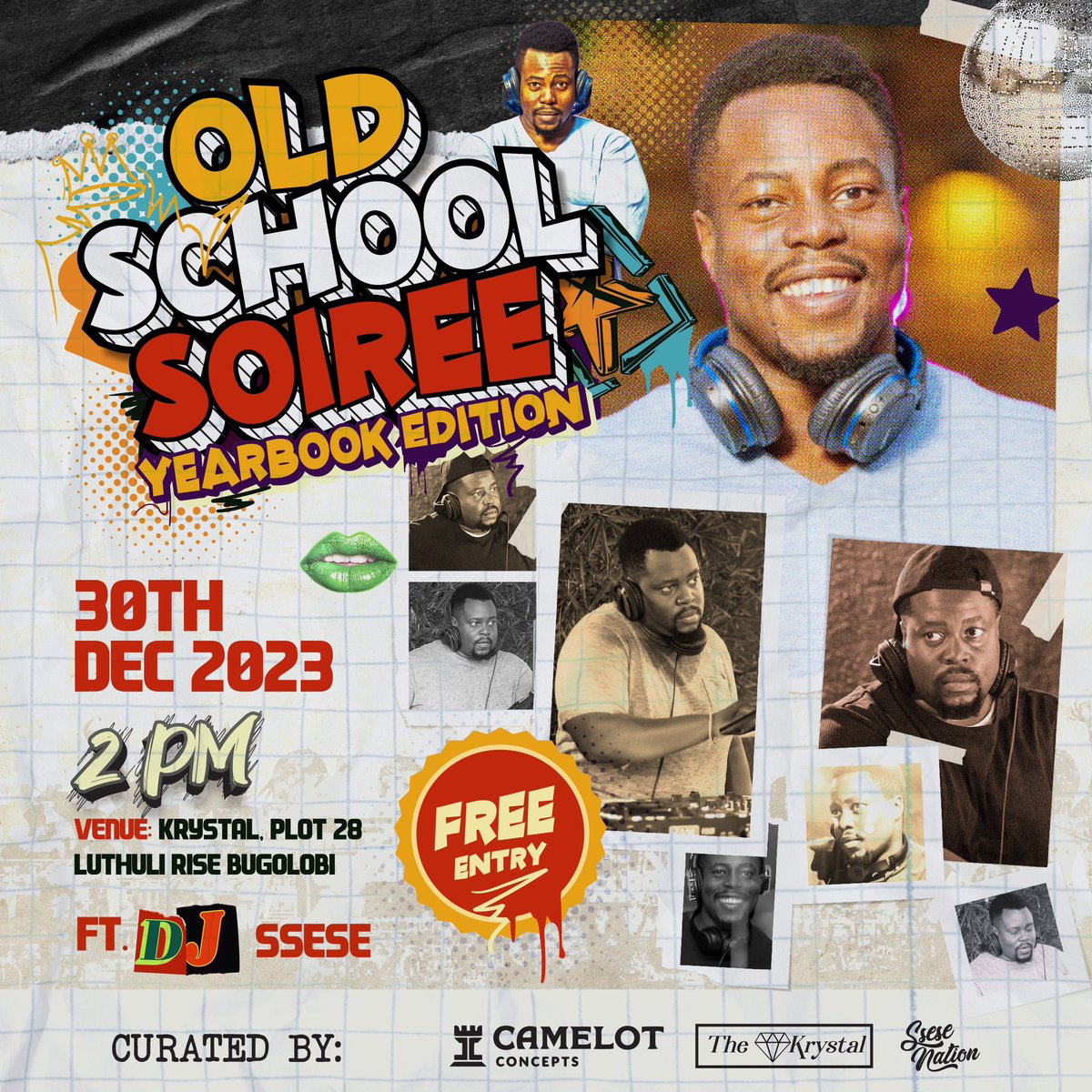 Let’s make some new memories with the classics this Saturday at the #OldSchoolSoiree happening this 30th December at Krystal, Bugolobi. Join 🚀 @DJ_Ssese 🚀 @djtimo31, @djKasBaby, @nellysting & @jhusdero for a night of great disco with old friends. Entrance is free! #SseseNation