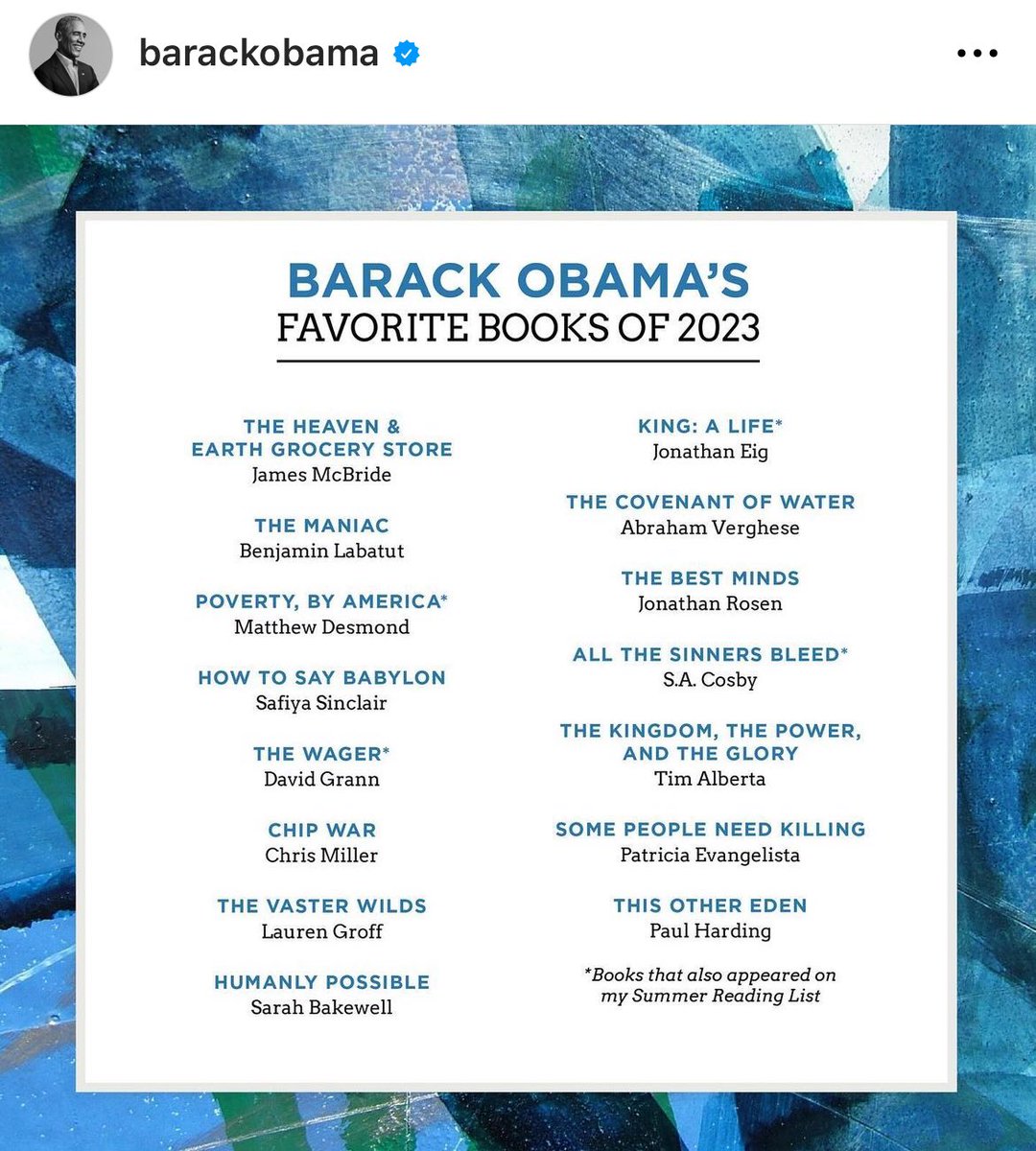 List time:
#Obama’s #Books
