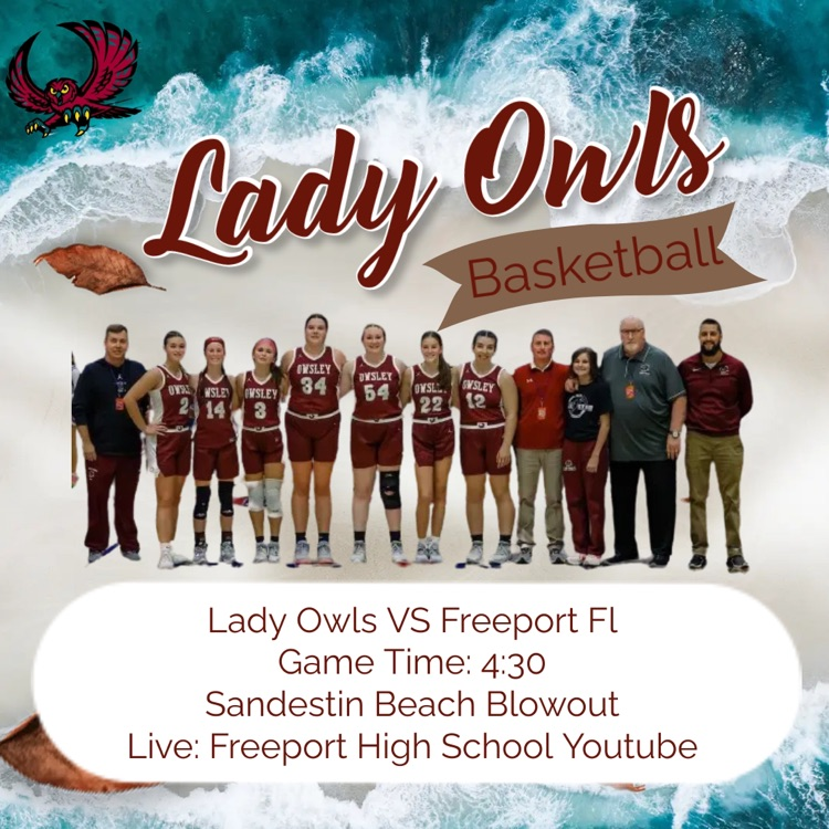 Lady Owls Game Day from the Sunshine State!!

Lady Owls Vs Freeport Florida 

Streamed live on Freeport High School YouTube @5:30