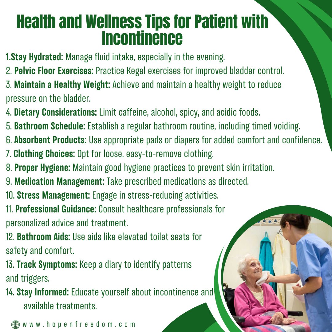 Empower your journey with these health and wellness tips for managing incontinence. Remember, personalized advice from healthcare professionals is key to your well-being. #IncontinenceCare #WellnessJourney #HealthSupport