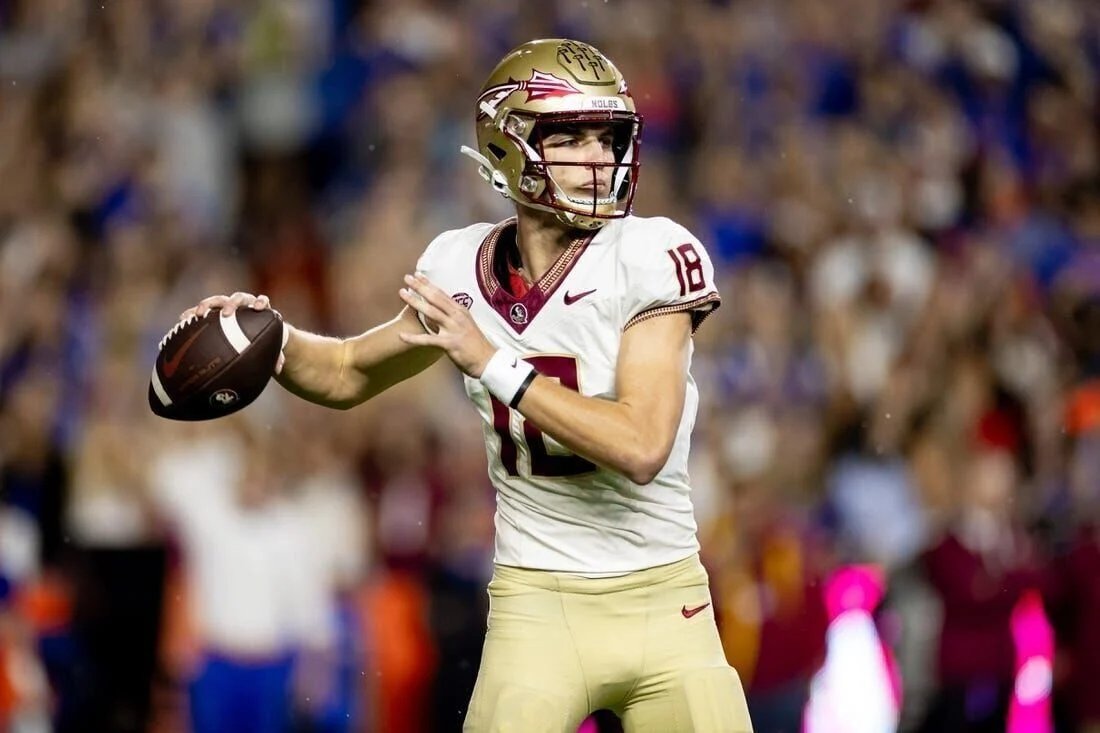 PeteNakos's tweet image. Florida State quarterback Tate Rodemaker has officially entered the transfer portal, @on3 has learned. 

Rodemaker played in 23 games over four seasons, throwing for 901 career yards and seven touchdowns. Has one season of eligibility remaining.

on3.com/college/florid…