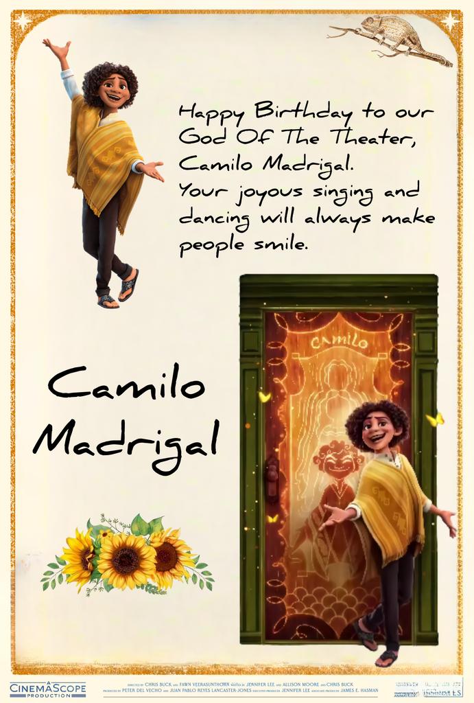 camilo_mdrgl's tweet photo. Happy Camilo Madrigal Day.

#Disney #Encanto #CamiloMadrigal #encantotwt https://t.co/4O7PfAWfiv