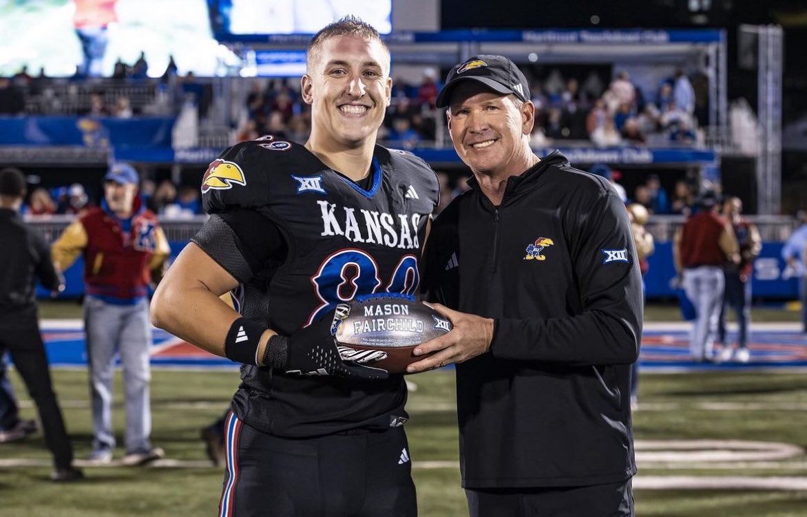 Making the most of an opportunity: Mason Fairchild (TE) of Andale HS had one FBS offer out of high school and was originally committed to FCS South Dakota before switching to KU. Fairchild turned that one FBS opportunity into a standout All-Big 12 career at KU. A program that he