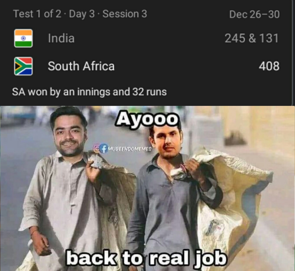 IndKMKB_FOREVER's tweet photo. Feeling sad for Afgandus, Back to real job after their father lost to SA in 1st test...๐ญ๐ญ๐
#INDvSA #SAvsIND #INDvsSA #Gill #ViratKohli #Kohli #BabarAzam #RohitSharma #PAKvsAUS #IndKMKB https://t.co/TewRHpiTVw